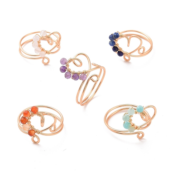 PandaHall Heart Natural Mixed Stone Braided Bead Finger Rings, Light Gold Tone Copper Wire Wrapped Jewelry for Women, 4mm, Inner Diameter...
PandaHall Heart Natural Mixed Stone Braided Bead Finger Rings, Light Gold Tone Copper Wire Wrapped Jewelry for Women, 4mm, Inner Diameter...