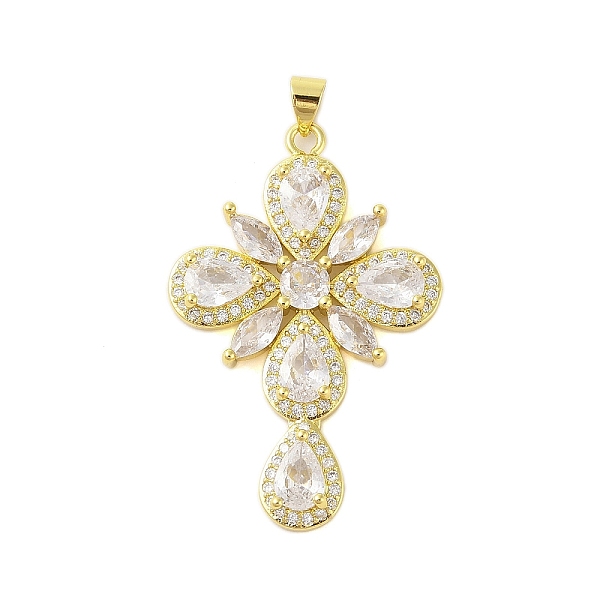 PandaHall Rack Plating Brass Clear Cubic Zirconia Pendants, Cadmium Free & Lead Free, Flower, Real 18K Gold Plated, 42x27x4mm, Hole: 3x4mm...
PandaHall Rack Plating Brass Clear Cubic Zirconia Pendants, Cadmium Free & Lead Free, Flower, Real 18K Gold Plated, 42x27x4mm, Hole: 3x4mm...