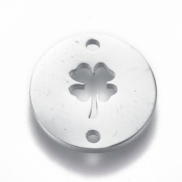 PandaHall 304 Stainless Steel Links connectors, Flat Round with Clover, Stainless Steel Color, 12x1mm, Hole: 1.2mm 304 Stainless Steel Flat...
PandaHall 304 Stainless Steel Links connectors, Flat Round with Clover, Stainless Steel Color, 12x1mm, Hole: 1.2mm 304 Stainless Steel Flat...