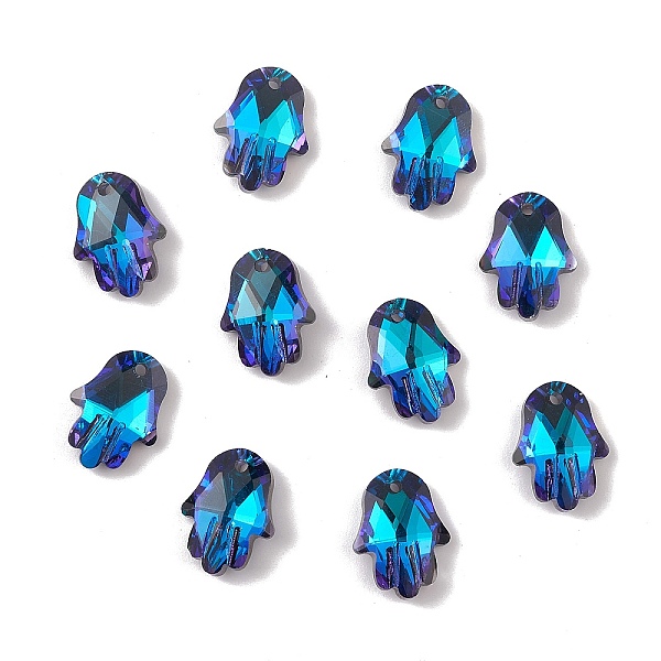 PandaHall Electroplate Transparent Glass Pendants, Back Plated, Faceted, Hamsa Hand Charms, Blue, 18x13.5x5.5mm, Hole: 1.6mm Glass Palm Blue
PandaHall Electroplate Transparent Glass Pendants, Back Plated, Faceted, Hamsa Hand Charms, Blue, 18x13.5x5.5mm, Hole: 1.6mm Glass Palm Blue