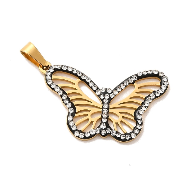 PandaHall Ion Plating(IP) 304 Stainless Steel Rhinestone Pendants, Hollow Butterfly Charms, Golden, 17x28.5x2mm, Hole: 6x2.5mm Stainless..., Clear
PandaHall Ion Plating(IP) 304 Stainless Steel Rhinestone Pendants, Hollow Butterfly Charms, Golden, 17x28.5x2mm, Hole: 6x2.5mm Stainless..., Clear
