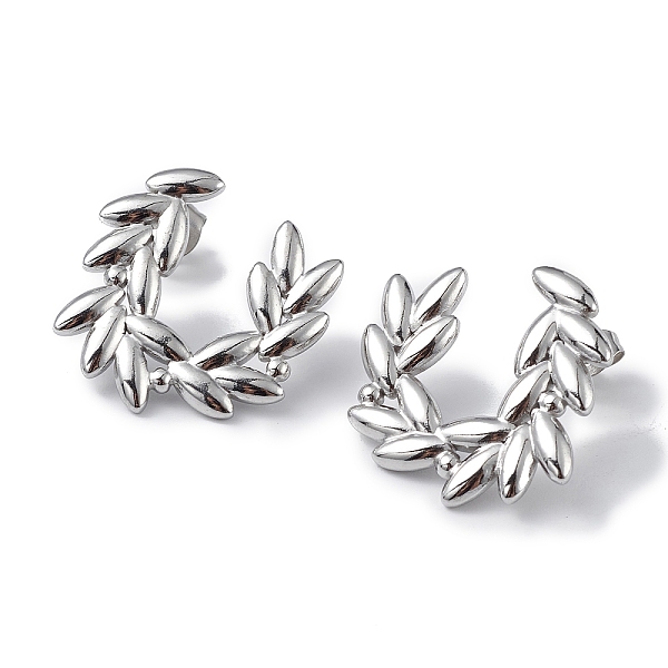 PandaHall 304 Stainless Steel Olive Branch Wreath Stud Earrings for Women, Stainless Steel Color, 22x23mm, Pin: 0.7mm 304 Stainless Steel...
PandaHall 304 Stainless Steel Olive Branch Wreath Stud Earrings for Women, Stainless Steel Color, 22x23mm, Pin: 0.7mm 304 Stainless Steel...