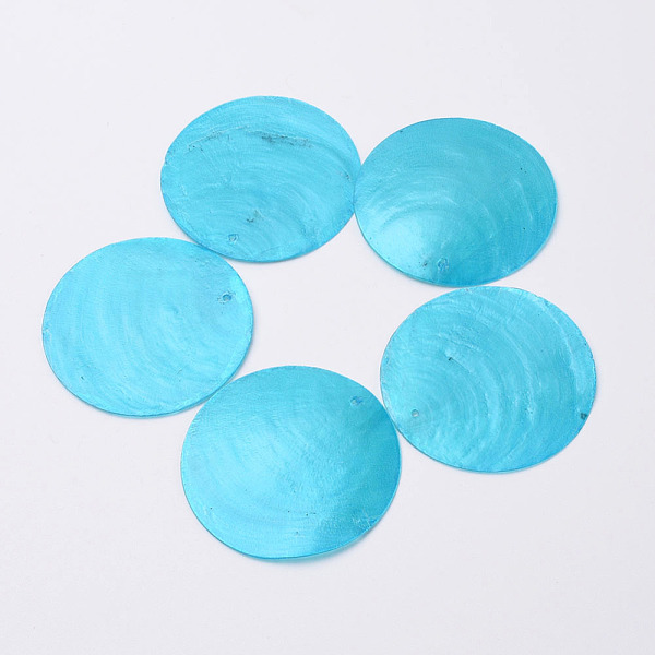 PandaHall Dyed Freshwater Capiz Shell Big Pendants, Flat Round, Deep Sky Blue, 50x1mm, Hole: 1mm Capiz Shell Flat Round Blue
PandaHall Dyed Freshwater Capiz Shell Big Pendants, Flat Round, Deep Sky Blue, 50x1mm, Hole: 1mm Capiz Shell Flat Round Blue