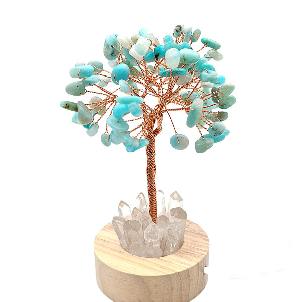 PandaHall Natural Amazonite Chips Tree Night Light Lamp Decorations, Wooden Base with Copper Wire Feng Shui Energy Stone Gift for Home...
PandaHall Natural Amazonite Chips Tree Night Light Lamp Decorations, Wooden Base with Copper Wire Feng Shui Energy Stone Gift for Home...