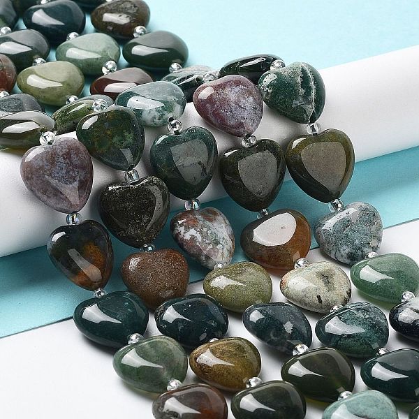 PandaHall Natural Indian Agate Stone Beads Strands, with Seed Beads, Heart, 14~15x15x6~6.5mm, Hole: 1.4mm, about 23~24pcs/strand, 14.57''...
PandaHall Natural Indian Agate Stone Beads Strands, with Seed Beads, Heart, 14~15x15x6~6.5mm, Hole: 1.4mm, about 23~24pcs/strand, 14.57''...