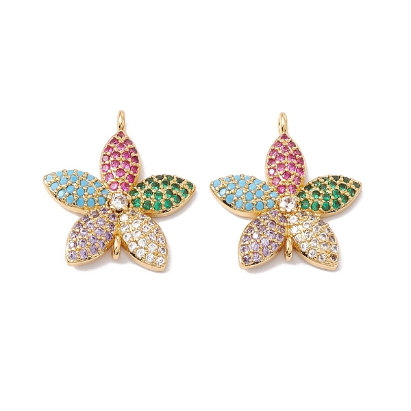 PandaHall Rack Plating Brass Micro Pave Colorful Cubic Zirconia Pendants, Cadmium Free & Nickel Free & Lead Free, Flower, Real 18K Gold...
PandaHall Rack Plating Brass Micro Pave Colorful Cubic Zirconia Pendants, Cadmium Free & Nickel Free & Lead Free, Flower, Real 18K Gold...