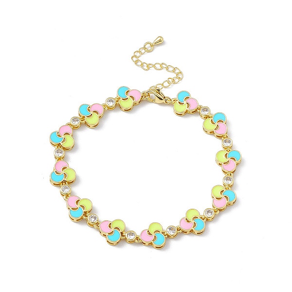 PandaHall Colorful Enamel Windwill & Cubic Zirconia Link Chain Bracelet, Brass Jewelry for Women, Golden, 7-3/4 inch(19.6cm) Cubic Zirconia
PandaHall Colorful Enamel Windwill & Cubic Zirconia Link Chain Bracelet, Brass Jewelry for Women, Golden, 7-3/4 inch(19.6cm) Cubic Zirconia