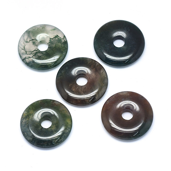 PandaHall Natural Moss Agate Pendants, Donut/Pi Disc, Donut Width: 12mm, 30x5~7mm, Hole: 6mm Moss Agate Donut
PandaHall Natural Moss Agate Pendants, Donut/Pi Disc, Donut Width: 12mm, 30x5~7mm, Hole: 6mm Moss Agate Donut