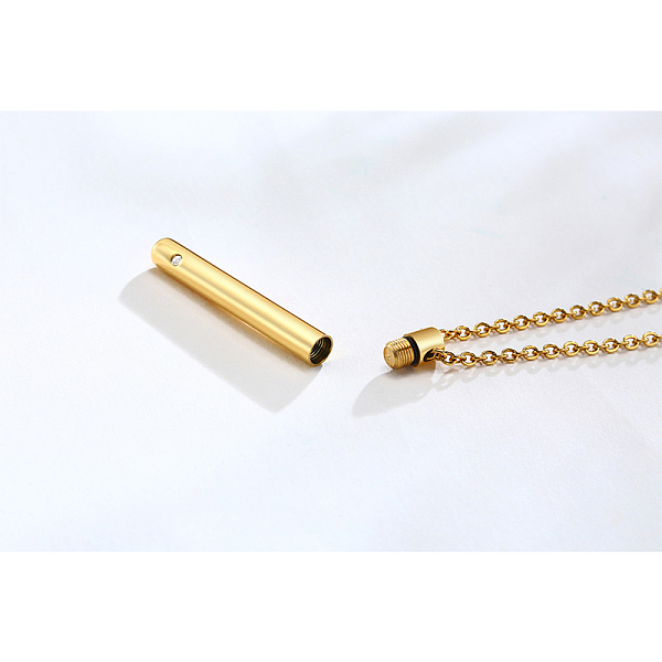 PandaHall Clear Cubic Zirconia Column Urn Ashes Pendant Necklace, Stainless Steel Memorial Jewelry for Men Women, Golden, 19.69 inch(50cm)...
PandaHall Clear Cubic Zirconia Column Urn Ashes Pendant Necklace, Stainless Steel Memorial Jewelry for Men Women, Golden, 19.69 inch(50cm)...
