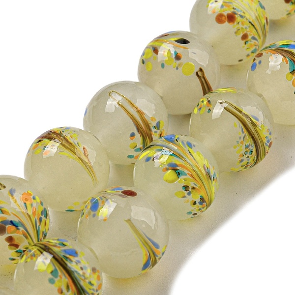 PandaHall Handmade Lampwork Beads Strands, Round with Leaf, Yellow, 12~12.5x11~11.5mm, Hole: 1.2~1.5mm, about 45pcs/strand, 19.96 inch...
PandaHall Handmade Lampwork Beads Strands, Round with Leaf, Yellow, 12~12.5x11~11.5mm, Hole: 1.2~1.5mm, about 45pcs/strand, 19.96 inch...