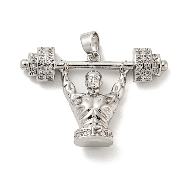 PandaHall Brass Micro Pave Cubic Zirconia Pendants, Long-Lasting Plated, Weight-lifter, Platinum, 26x38.5x6.5mm, Hole: 6x4mm Brass+Cubic..., Clear
PandaHall Brass Micro Pave Cubic Zirconia Pendants, Long-Lasting Plated, Weight-lifter, Platinum, 26x38.5x6.5mm, Hole: 6x4mm Brass+Cubic..., Clear