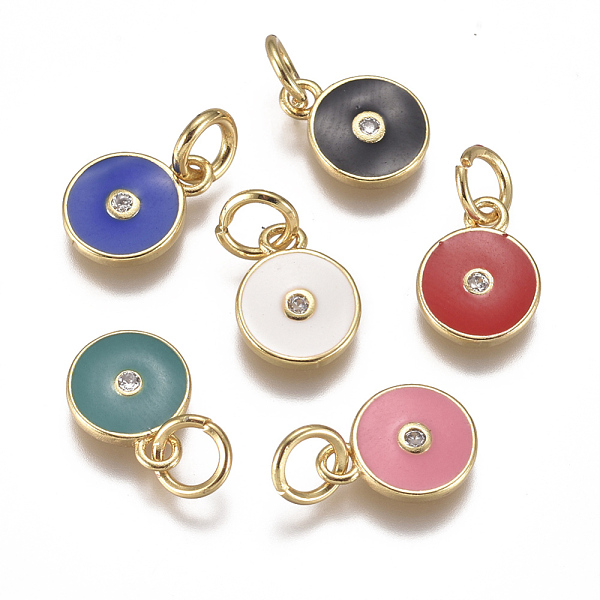 PandaHall Brass Micro Pave Cubic Zirconia Charms, with Enamel and Jump Ring, Long-Lasting Plated, Real 18K Gold Plated, Flat Round, Mixed..., Multicolor
PandaHall Brass Micro Pave Cubic Zirconia Charms, with Enamel and Jump Ring, Long-Lasting Plated, Real 18K Gold Plated, Flat Round, Mixed..., Multicolor