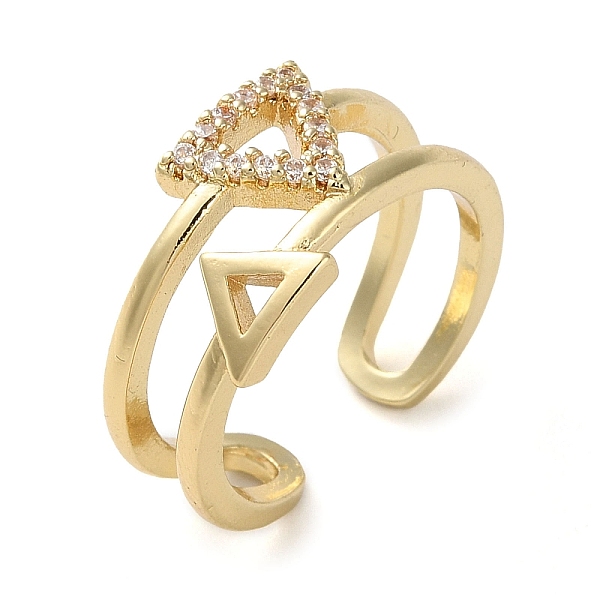 PandaHall Rack Plating Brass Micro Pave Cubic Zirconia Open Cuff Rings, Real 18K Gold Plated, Triangle, Adjustable Brass+Cubic Zirconia...
PandaHall Rack Plating Brass Micro Pave Cubic Zirconia Open Cuff Rings, Real 18K Gold Plated, Triangle, Adjustable Brass+Cubic Zirconia...