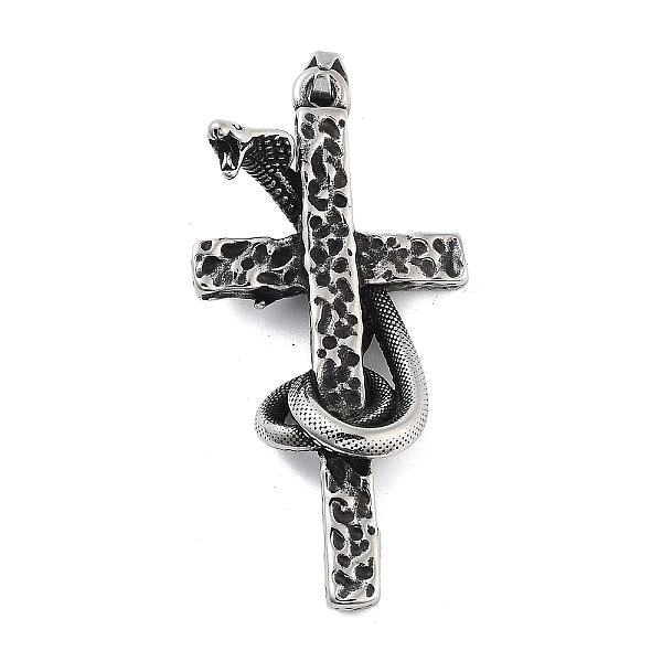 PandaHall Retro 304 Stainless Steel Big Pendants, Cross with Snake Charm, Antique Silver, 60.5x30.5x8.5mm, Hole: 9x5mm 304 Stainless Steel...
PandaHall Retro 304 Stainless Steel Big Pendants, Cross with Snake Charm, Antique Silver, 60.5x30.5x8.5mm, Hole: 9x5mm 304 Stainless Steel...