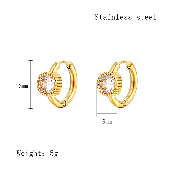 PandaHall Cubic Zirconia Hoop Earrings, Real 18K Gold Plated 304 Stainless Steel Earrings, Flat Round, 16x9mm Cubic Zirconia Flat Round..., Clear
PandaHall Cubic Zirconia Hoop Earrings, Real 18K Gold Plated 304 Stainless Steel Earrings, Flat Round, 16x9mm Cubic Zirconia Flat Round..., Clear