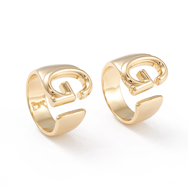 PandaHall Brass Cuff Rings, Open Rings, Long-Lasting Plated, Real 18K Gold Plated, Letter.G, Size 6, 17mm Brass
PandaHall Brass Cuff Rings, Open Rings, Long-Lasting Plated, Real 18K Gold Plated, Letter.G, Size 6, 17mm Brass