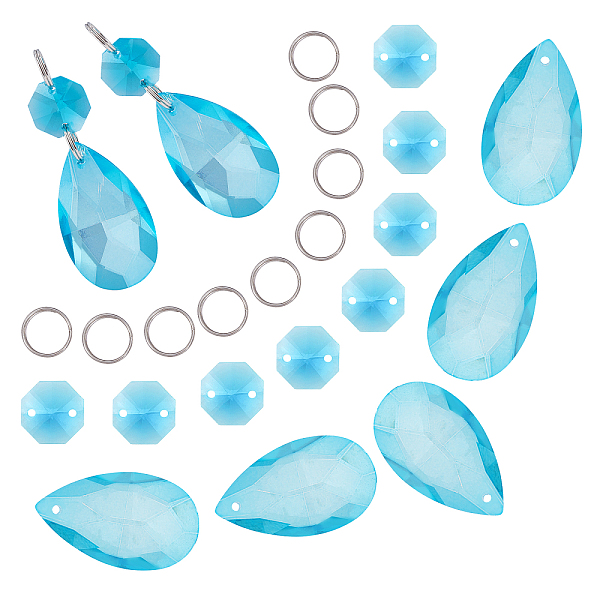 PandaHall Gorgecraft DIY Shining Faceted Pendant Making Kits, Including Octagon Glass Rhinestone Links, Octagon Glass Pendants, Iron Split..., Cyan
PandaHall Gorgecraft DIY Shining Faceted Pendant Making Kits, Including Octagon Glass Rhinestone Links, Octagon Glass Pendants, Iron Split..., Cyan