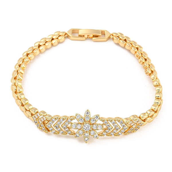 PandaHall Golden Brass Micro Pave Cubic Zirconia Link Bracelets, Flower, 7-1/8 inch(18cm), Link: 14x13.5x5mm Cubic Zirconia Flower Clear
PandaHall Golden Brass Micro Pave Cubic Zirconia Link Bracelets, Flower, 7-1/8 inch(18cm), Link: 14x13.5x5mm Cubic Zirconia Flower Clear