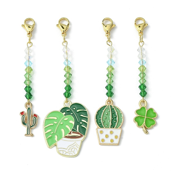 PandaHall Alloy Enamel Pendant Decorations, with Glass Beads and 304 Stainless Steel Lobster Claw Clasps, Leaf/Cactus/Potted Plant, 66~78mm...
PandaHall Alloy Enamel Pendant Decorations, with Glass Beads and 304 Stainless Steel Lobster Claw Clasps, Leaf/Cactus/Potted Plant, 66~78mm...