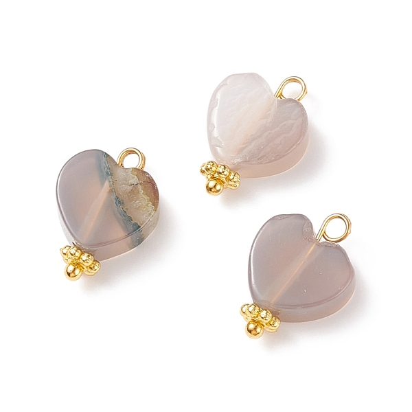 PandaHall Natural Grey Agate Pendants, with Golden Tone Alloy & Brass Findings, Heart Charm, 15.5x10.5x4.5mm, Hole: 1.8mm Grey Agate Heart
PandaHall Natural Grey Agate Pendants, with Golden Tone Alloy & Brass Findings, Heart Charm, 15.5x10.5x4.5mm, Hole: 1.8mm Grey Agate Heart