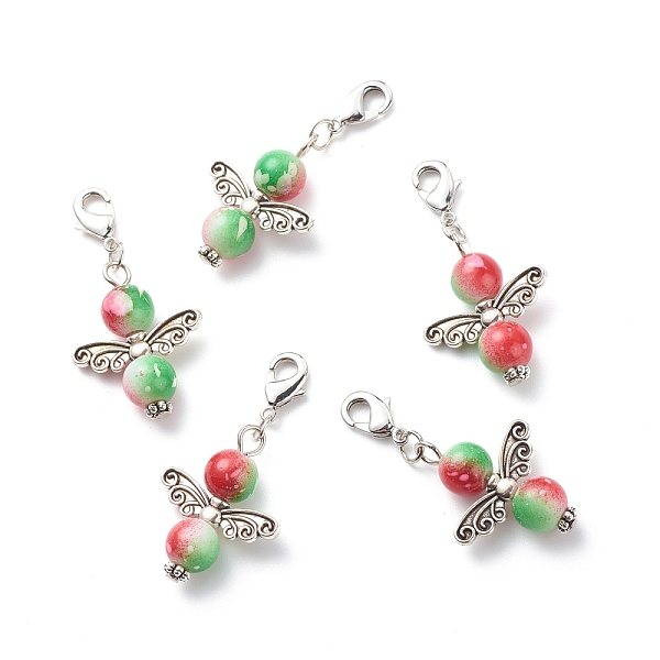 PandaHall Two-Tone Spray Painted Resin Round Beaded Pendant Decorations, Angel Clip-on Charms, with Brass Lobster Claw Clasps and Alloy Wing...
PandaHall Two-Tone Spray Painted Resin Round Beaded Pendant Decorations, Angel Clip-on Charms, with Brass Lobster Claw Clasps and Alloy Wing...