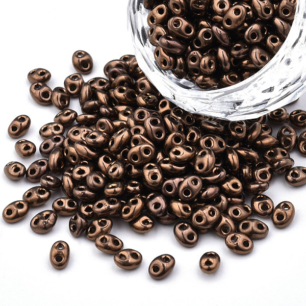 PandaHall Colours Luster Czech Glass Seed Beads, Metallic Colours, 2-Hole, Oval, Coconut Brown, 5x3.5x2.5mm, Hole: 0.9mm, about 500g/bag...
PandaHall Colours Luster Czech Glass Seed Beads, Metallic Colours, 2-Hole, Oval, Coconut Brown, 5x3.5x2.5mm, Hole: 0.9mm, about 500g/bag...