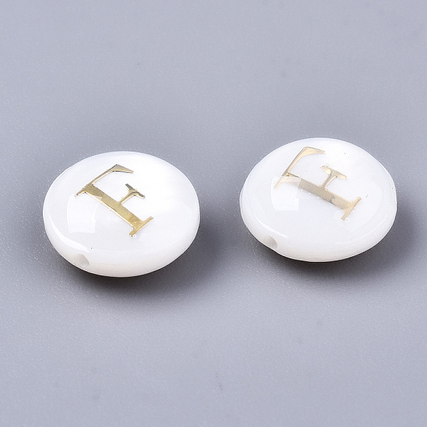 PandaHall Natural Freshwater Shell Beads, with Golden Plated Brass Etched Metal Embellishments, Flat Round, Seashell Color, Letter.F...
PandaHall Natural Freshwater Shell Beads, with Golden Plated Brass Etched Metal Embellishments, Flat Round, Seashell Color, Letter.F...