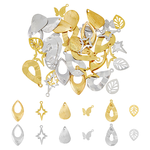 PandaHall SUPERFINDINGS 48Pcs 12 Style Rack Plating Brass Pendants, Long-Lasting Plated, Teardrop & Star & Butterfly & Leaf, Mixed Color...
PandaHall SUPERFINDINGS 48Pcs 12 Style Rack Plating Brass Pendants, Long-Lasting Plated, Teardrop & Star & Butterfly & Leaf, Mixed Color...