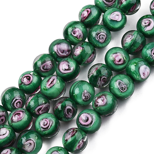PandaHall Handmade Lampwork Beads Strands, Round with Flower, Medium Sea Green, 9.5mm, Hole: 1.5mm, about 50pcs/strand, 18.90 inch(48cm)...
PandaHall Handmade Lampwork Beads Strands, Round with Flower, Medium Sea Green, 9.5mm, Hole: 1.5mm, about 50pcs/strand, 18.90 inch(48cm)...