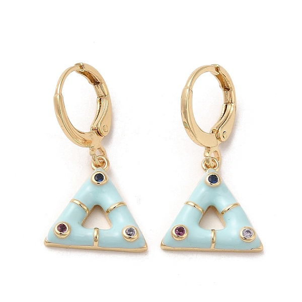 PandaHall Triangle Real 18K Gold Plated Brass Dangle Leverback Earrings, with Enamel and Cubic Zirconia, Light Blue, 27x13.5mm Cubic...
PandaHall Triangle Real 18K Gold Plated Brass Dangle Leverback Earrings, with Enamel and Cubic Zirconia, Light Blue, 27x13.5mm Cubic...