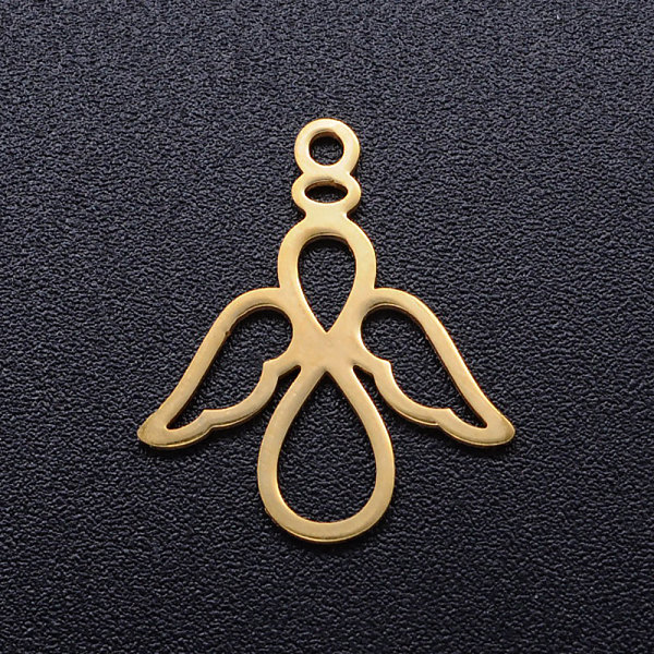 PandaHall 201 Stainless Steel Pendants, Angel, Golden, 18x16x1mm, Hole: 1.4mm 201 Stainless Steel Angel & Fairy
PandaHall 201 Stainless Steel Pendants, Angel, Golden, 18x16x1mm, Hole: 1.4mm 201 Stainless Steel Angel & Fairy
