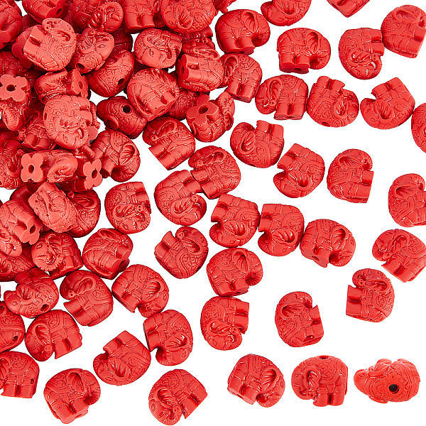 PandaHall About 100pcs Elephant Cinnabar Beads, Fire Brick Round Elephant Flower Bud Buddha Beads Chinese Knot Pi Xiu Loose Beads for DIY..., Red
PandaHall About 100pcs Elephant Cinnabar Beads, Fire Brick Round Elephant Flower Bud Buddha Beads Chinese Knot Pi Xiu Loose Beads for DIY..., Red