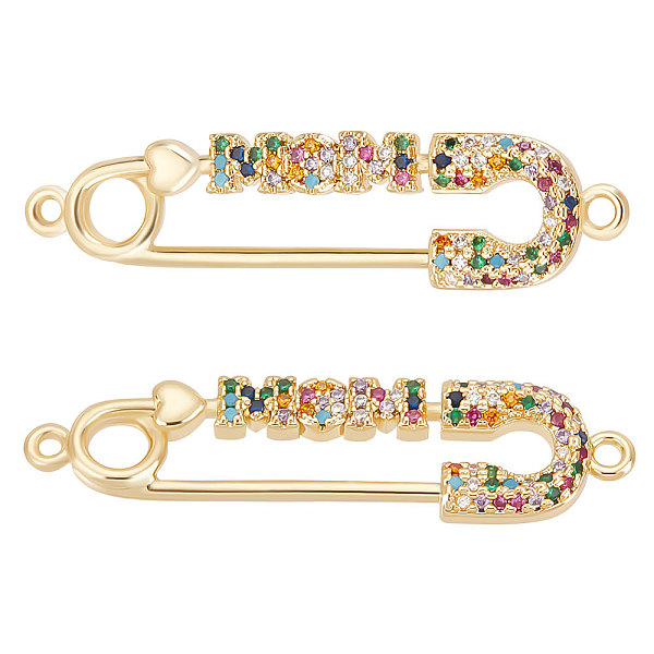 PandaHall Beebeecraft 5Pcs Mother's Day Theme Brass Micro Pave Colorful Cubic Zirconia Connector Charms, Safety Pin Shaped Links with Word...
PandaHall Beebeecraft 5Pcs Mother's Day Theme Brass Micro Pave Colorful Cubic Zirconia Connector Charms, Safety Pin Shaped Links with Word...