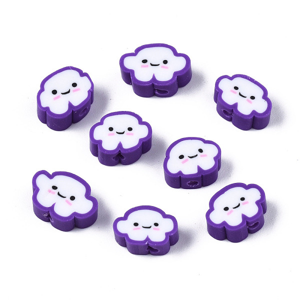 PandaHall Handmade Polymer Clay Beads, Cloud with Smiling Face, Blue Violet, 6~8.5x10~11.5x4.5~5.5mm, Hole: 1.8mm Polymer Clay Cloud
PandaHall Handmade Polymer Clay Beads, Cloud with Smiling Face, Blue Violet, 6~8.5x10~11.5x4.5~5.5mm, Hole: 1.8mm Polymer Clay Cloud