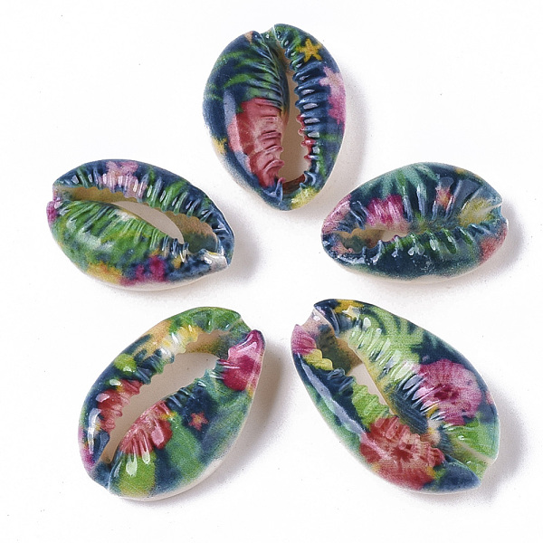 PandaHall Printed Natural Cowrie Shell Beads, No Hole/Undrilled, with Flower Pattern, Green, 18~21x12~15x7mm Cowrie Shell Shell Shape Green
PandaHall Printed Natural Cowrie Shell Beads, No Hole/Undrilled, with Flower Pattern, Green, 18~21x12~15x7mm Cowrie Shell Shell Shape Green