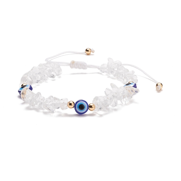 PandaHall Natural Quartz Crystal Chips & Resin Evil Eye Braided Bead Bracelet, Gemstone Adjustable Bracelet for Women, Inner Diameter..., White
PandaHall Natural Quartz Crystal Chips & Resin Evil Eye Braided Bead Bracelet, Gemstone Adjustable Bracelet for Women, Inner Diameter..., White
