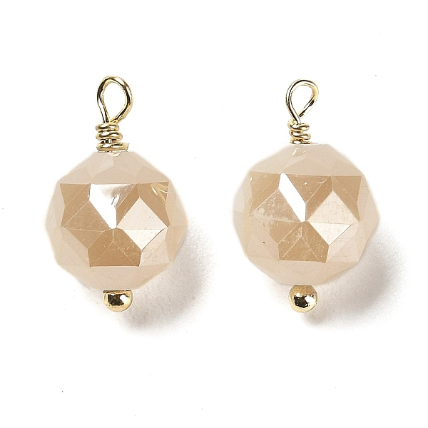 PandaHall Glass Pendants, with Rack Plating Real 18K Gold Plated Brass Loops, Faceted Round Charms, Wheat, 15x9mm, Hole: 1.5mm Brass+Glass..., Orange
PandaHall Glass Pendants, with Rack Plating Real 18K Gold Plated Brass Loops, Faceted Round Charms, Wheat, 15x9mm, Hole: 1.5mm Brass+Glass..., Orange