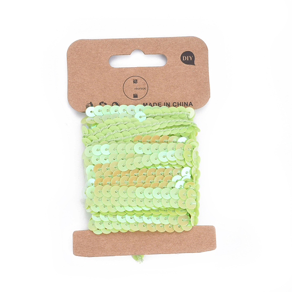PandaHall Plastic Paillette/Sequins Chain Rolls, Green Yellow, 6x0.8mm, about 5yards/card Plastic Disc Green
PandaHall Plastic Paillette/Sequins Chain Rolls, Green Yellow, 6x0.8mm, about 5yards/card Plastic Disc Green