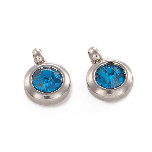 PandaHall Trendy Original Color 304 Stainless Steel Faceted Grade A Rhinestone Flat Round Charms Pendants, April Birthstone Charms..., Blue
PandaHall Trendy Original Color 304 Stainless Steel Faceted Grade A Rhinestone Flat Round Charms Pendants, April Birthstone Charms..., Blue