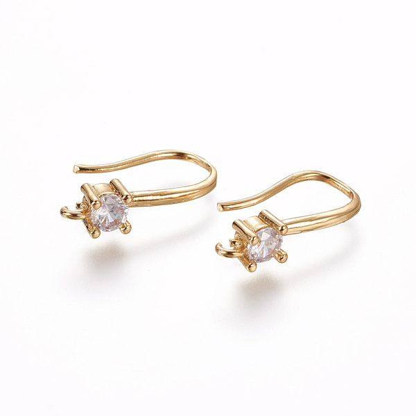 PandaHall Brass Micro Pave Cubic Zirconia Earring Hooks, with Horizontal Loop, Clear, Golden, 19x4.5x9.5mm, Hole: 1.2mm, 20 Gauge, Pin...
PandaHall Brass Micro Pave Cubic Zirconia Earring Hooks, with Horizontal Loop, Clear, Golden, 19x4.5x9.5mm, Hole: 1.2mm, 20 Gauge, Pin...