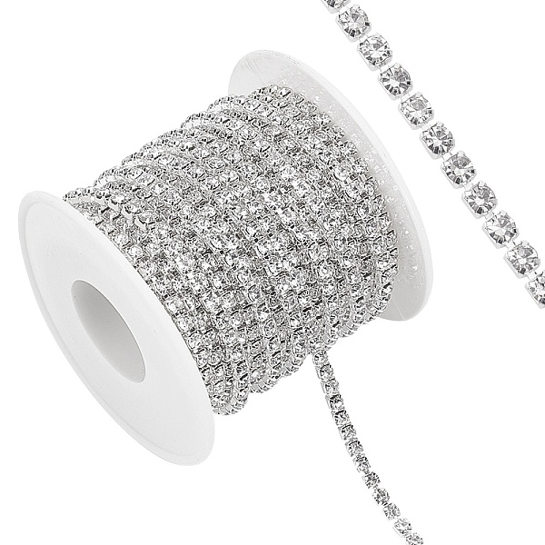 PandaHall Brass Rhinestone Strass Chains, with Spool, Rhinestone Cup Chains, Silver Color Plated, Crystal, 3mm, about 10yards/roll...
PandaHall Brass Rhinestone Strass Chains, with Spool, Rhinestone Cup Chains, Silver Color Plated, Crystal, 3mm, about 10yards/roll...