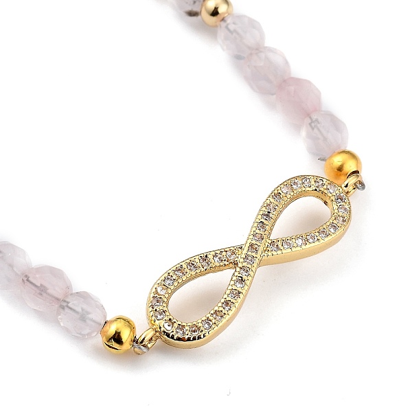 PandaHall Infinity Brass Micro Pave Cubic Zirconia Link Bracelets, with Natural Rose Quartz Beads and Brass Spring Ring Clasps, Golden...
PandaHall Infinity Brass Micro Pave Cubic Zirconia Link Bracelets, with Natural Rose Quartz Beads and Brass Spring Ring Clasps, Golden...