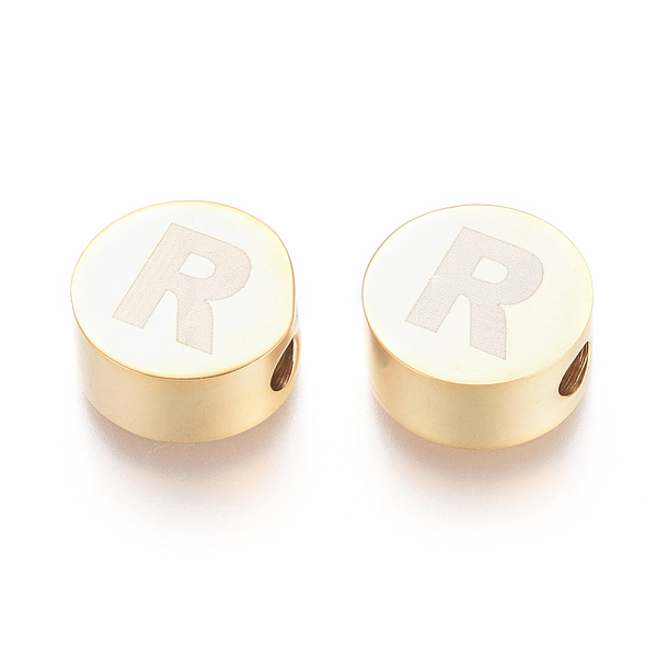 PandaHall 304 Stainless Steel Beads, Flat Round with Letter, Letter.R, 10x4.5mm, Hole: 2mm 304 Stainless Steel Letter R
PandaHall 304 Stainless Steel Beads, Flat Round with Letter, Letter.R, 10x4.5mm, Hole: 2mm 304 Stainless Steel Letter R