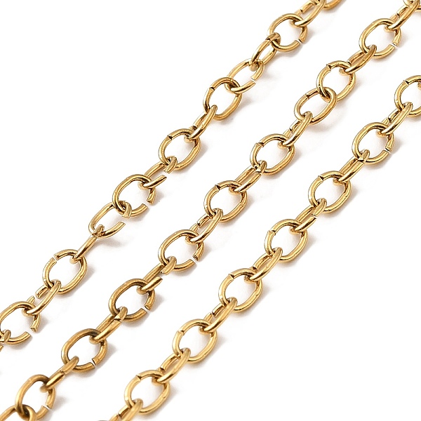 PandaHall Ion Plating(IP) 304 Stainless Steel Cable Chain, Unwelded, with Spool, Golden, 4x3x0.5mm 304 Stainless Steel
PandaHall Ion Plating(IP) 304 Stainless Steel Cable Chain, Unwelded, with Spool, Golden, 4x3x0.5mm 304 Stainless Steel