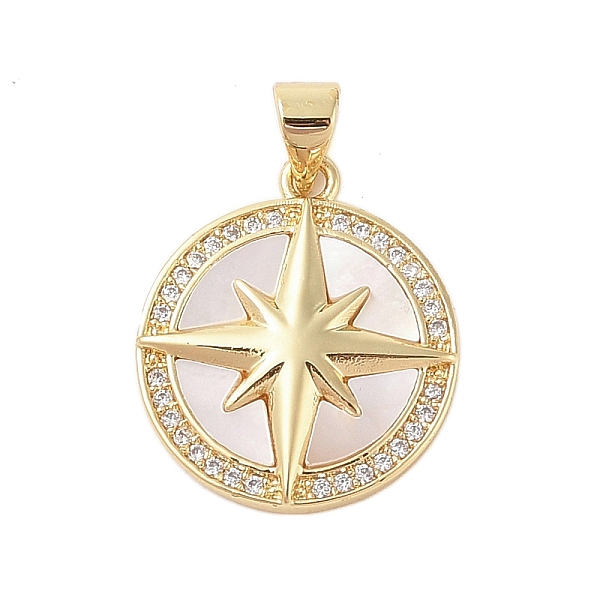 PandaHall Brass Micro Pave Clear Cubic Zirconia Pendant, with Shell, Flat Round with Star, Real 18K Gold Plated, 20.5x18x3.5mm, Hole...
PandaHall Brass Micro Pave Clear Cubic Zirconia Pendant, with Shell, Flat Round with Star, Real 18K Gold Plated, 20.5x18x3.5mm, Hole...