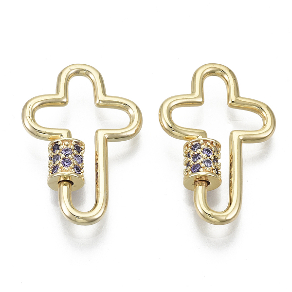 PandaHall Brass Micro Pave Cubic Zirconia Screw Carabiner Lock Charms, for Necklaces Making, Cross, Nickel Free, Real 18K Gold Plated..., Purple
PandaHall Brass Micro Pave Cubic Zirconia Screw Carabiner Lock Charms, for Necklaces Making, Cross, Nickel Free, Real 18K Gold Plated..., Purple