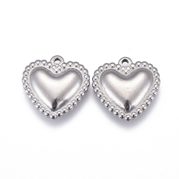PandaHall 304 Stainless Steel Charms, Heart, Stainless Steel Color, 14.5x15x4mm, Hole: 1.2mm 304 Stainless Steel Heart
PandaHall 304 Stainless Steel Charms, Heart, Stainless Steel Color, 14.5x15x4mm, Hole: 1.2mm 304 Stainless Steel Heart