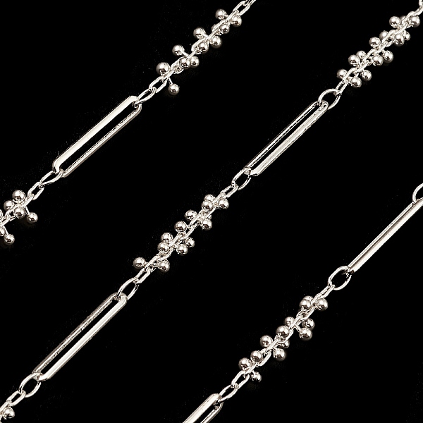 PandaHall Brass Oval & Round Beaded Link Chains, Unwelded, with Spool, Silver, 19x3x3mm, 15x2.5x1mm Brass
PandaHall Brass Oval & Round Beaded Link Chains, Unwelded, with Spool, Silver, 19x3x3mm, 15x2.5x1mm Brass