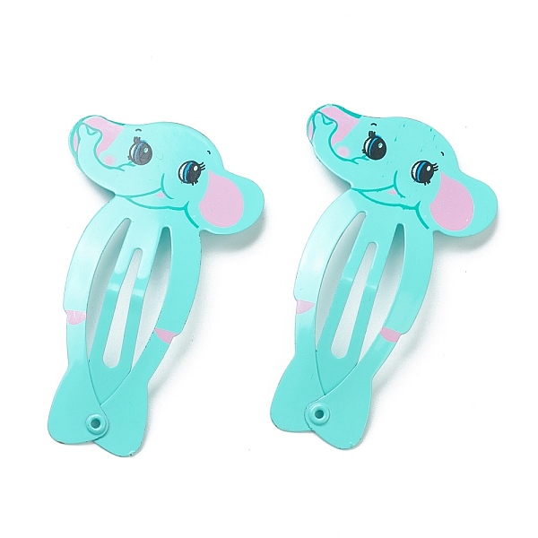 PandaHall Cute Spray Painted Iron Snap Hair Clips, Elephant, for Childern, Aquamarine, 53x31x1.5mm, 2pcs/set Iron Green
PandaHall Cute Spray Painted Iron Snap Hair Clips, Elephant, for Childern, Aquamarine, 53x31x1.5mm, 2pcs/set Iron Green