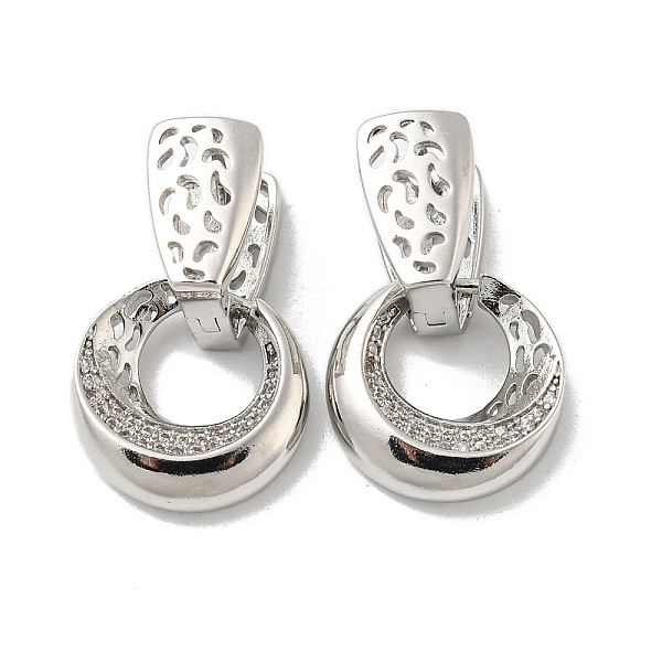 PandaHall Brass Micro Pave Clear Cubic Zirconia Dangle Hoop Earrings, Twist Donut, Platinum, 23x15mm Brass Donut
PandaHall Brass Micro Pave Clear Cubic Zirconia Dangle Hoop Earrings, Twist Donut, Platinum, 23x15mm Brass Donut